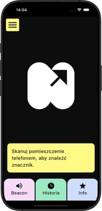 NaviWay app: the home screen with the room-scan prompt